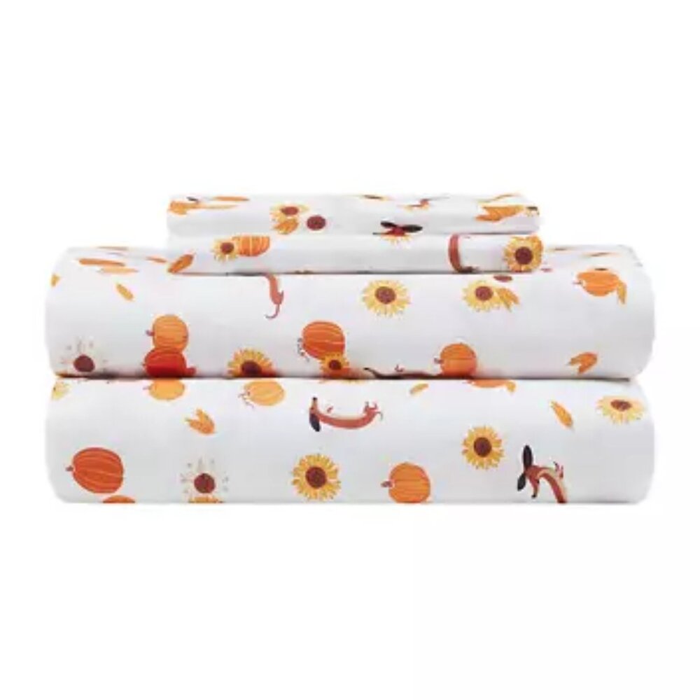 Modern Southern Home DACHSHUND Harvest Weiner Dog Sheets Set KING SIZE